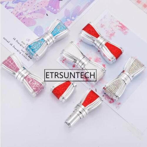 100pcs 12.1mm Diamond Bowknot Lipstick Tube Lip Balm Tubes Cosmetic Makeup Refillable Bottles