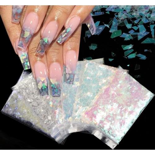 10g Holographic AB Glitter Mermaids Nail Flakes Sequins Candy Colorful Irregular Paillette Spangles For Nail Art Polish Manicure