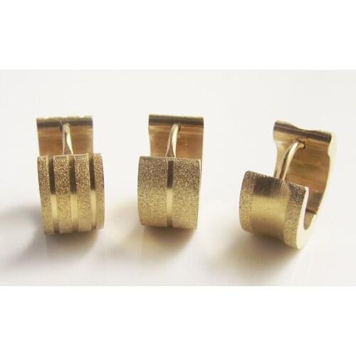 2pcs Stainless Steel Round Fashion Men/Women Punk Earrings Gold Polished 316L Stainless Steel Circle Earrings Huggie Unisex