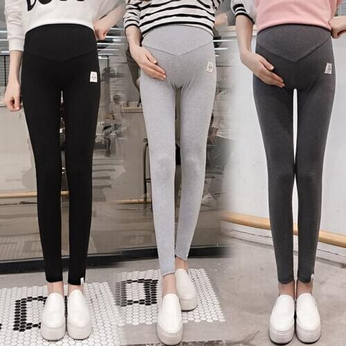 2020 New Maternity Leggings Cotton Skinny pants Label owl For pregnant Women Grey Capris Pregnancy Clothes Spring Summer