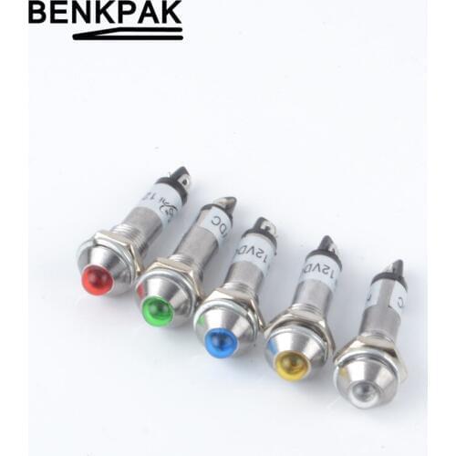 5PCS signal light 8mm pilot lamp signal light 12V 24V 220V LED indicator light