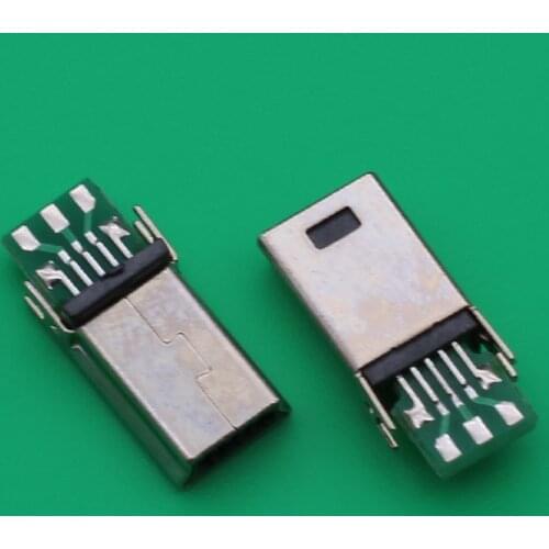 50pcs Micro Mini USB Male 10 Pin USB 10Pin PCB Connector Flat Plug Adapter For MP3 MP4 Socket