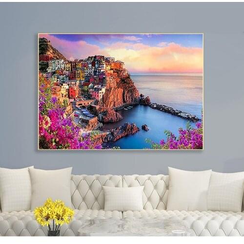 5D Landscape DIY Diamond Painting Color Bay Diamond Inlaid Embroidery Mosaic Home Decoration Painting Can Be Customized