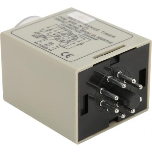 AC 220V AH3-NA On-Delay Timer Time Relay Switch Mini Multi-Time Period Adjustable A/B Mode 1s 10s 1min 10min Adjustable