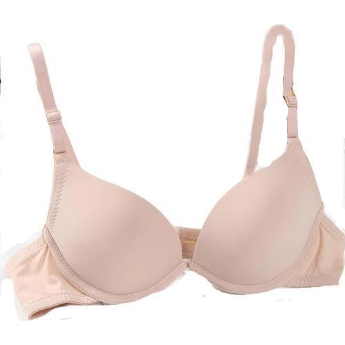 Beige color boost chest women bra support chest brassiere push up bra thin cup lovely sexy bra top small chest sexy women bra