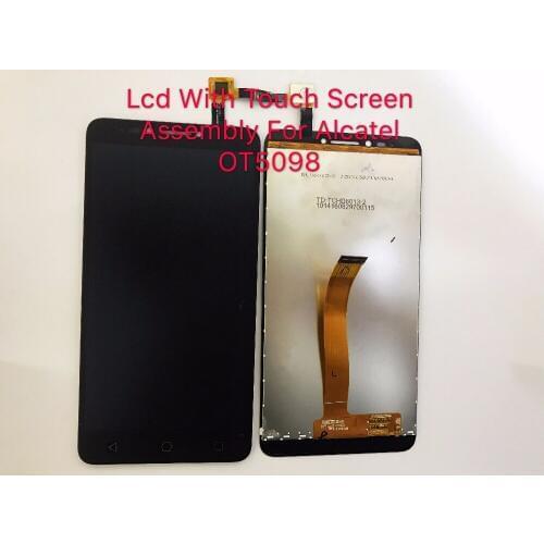 DGGROWING 10 PCS/Lot Wholesale Price Mobile Parts Full LCD Display With Touch Screen Panel Assembly For Alcatel OT5098 +Tools