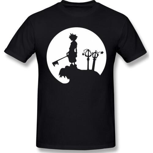 T-Shirt for Men Sora Final Fantasy 100% Cotton Kingdom Hearts T Shirt 6XL Funny Plus Size Clothes