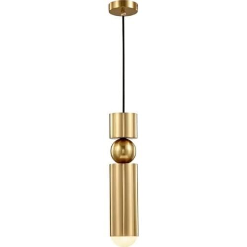 HLZS-E27 LED Pendant Light Bedside Gold Tube Hanging Lamp Bar Counter Kitchen Island Adjustable Suspension Lighting Fixtures