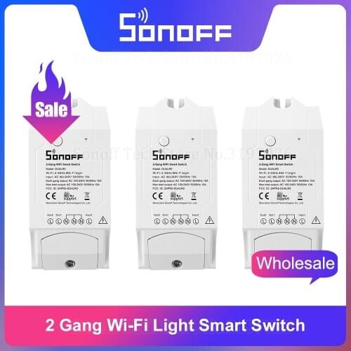 Itead Sonoff Dual R2 2 Gang Wifi Light Smart Switch Time Schedule Smart Scene via eWeLink Works With Alexa Google Home IFTTT