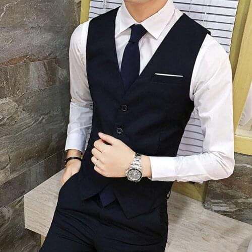 Quality Vest Mens Suit Business Vest Casual Waistcoat Formal Suit Gilet Black Grey Slim Englan Style Waistcoat Wedding Clothing