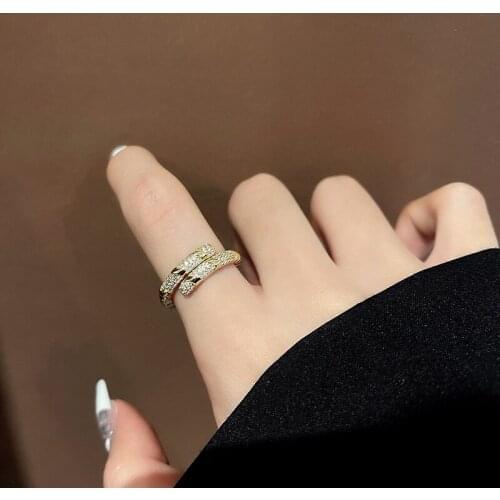 Japanese Harajuku Trendy Design Zircon Rings for Women Opening Adjustable Rings Female Delicate Elegant Simplicity Rings Jewelry