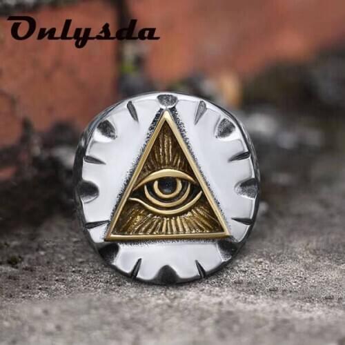 Fashion Creative Evil Eye Rings For Men Women Personality Male Punk Gold Ring Jewelry Mens Bar Night Club Accessories OSR445