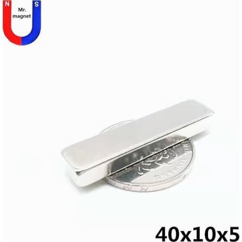 10/30/100pcs 40x10x5 mm rare earth NdFeB permanent magnets 40x10x5 magnet cuboid square 40*10*5 neodymium magnet strong magnetic