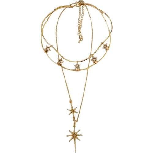 2021 Trendy Star design Multistory Necklace Alloy Necklace Choker Necklace for Women Accessories Fashion Jewellery