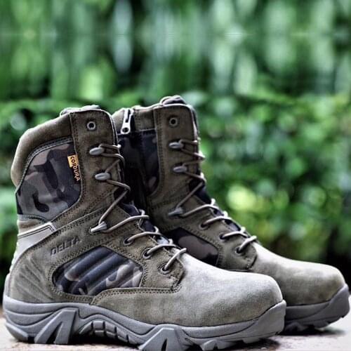 Mens Winter Leather Shoes Men Waterproof Snow Boots Military Combat Boots Men Sneakers Tactical Army Ankle Boots