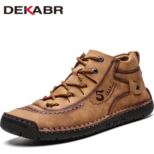 DEKABR Size 39~48 Winter Snow Boots Ankle Waterproof With Fur Plush Warm Male Casual Boots Work Fashion Boots Comfort Men Shoes