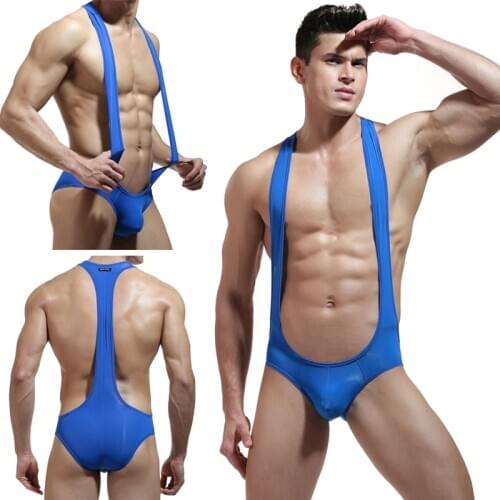 Mens sexy underwear Siamese big pouch U convex strap triangle comfortable breathable sweat-absorbent ice silk quick-drying