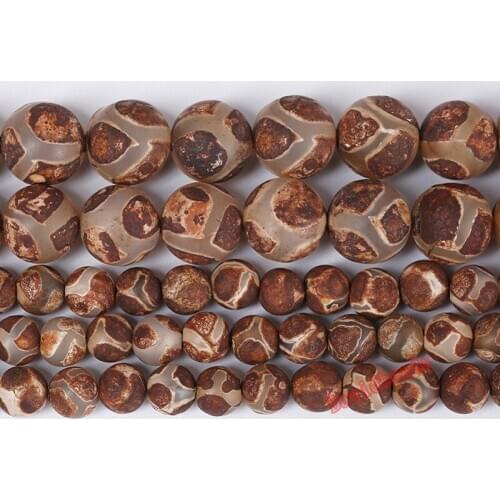Natural Stone Carnelian China Tibetan Dzi Football Round Loose Beads 6 8 10mm For DIY Bracelet Pendant Necklace