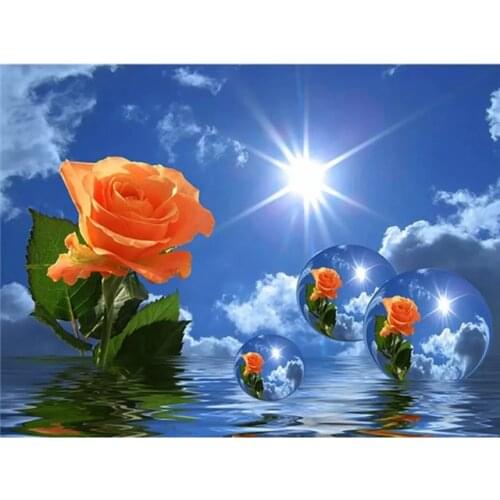 New hot sale Diamond Embroidery Rose Square 5D DIY Diamond Painting Mosaic Landscape Rhinestone Wall Artist Home Decoration Gift