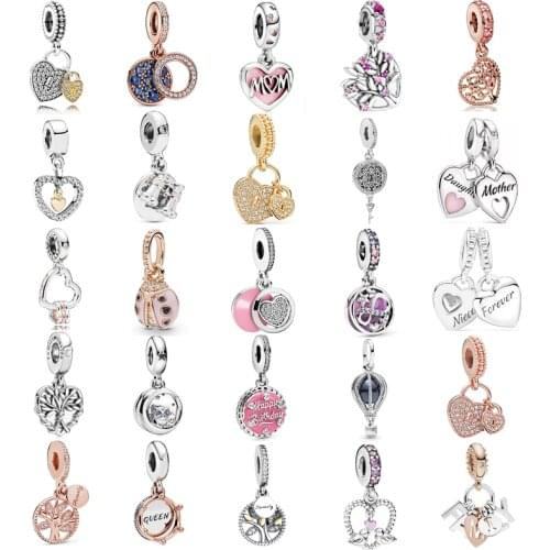 New fashion charm original I love mom Life Tree Pendant suitable for Pandora lady bracelet necklace jewelry accessories DIY