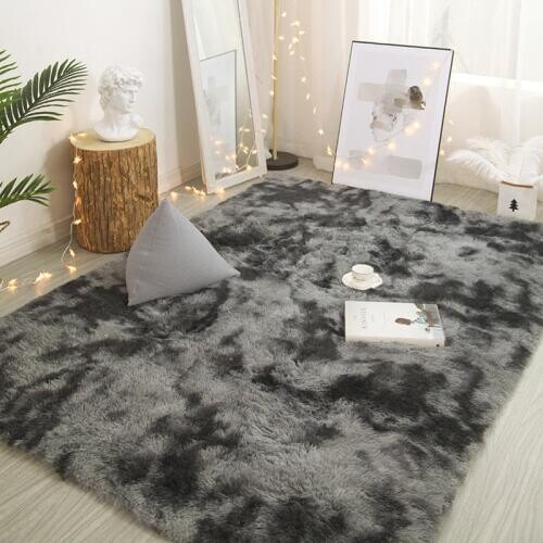 Variegated tie-dye gradient carpet soft skin mat encryption thick rug does not lint does not fade blanket plush bedside carpet