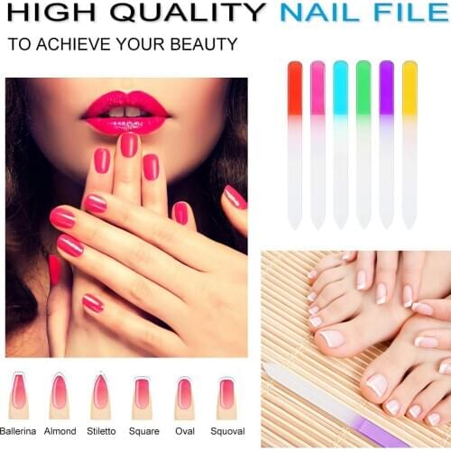 1Pc Fashion Nail File Buffing Grit Sand For Nail Art Beauty Makeup Tool Durable Crystal Glass File Manicure Nail Art Tools