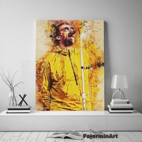 Watercolour Liam Gallagher Singer Poster Modern Decoration Painting Canvas Prints Wall Art Pictures for Living Room Decor
