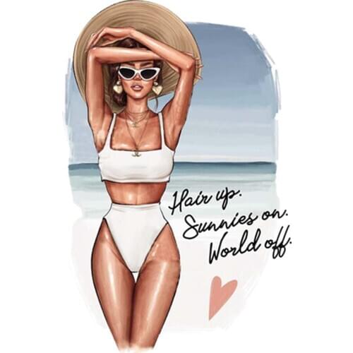 Holiday Girl Stickers Vinyl Heat Transfer Fashion Appliqued Diy Tops Girl Decor Patch Heat Print By Household Irons