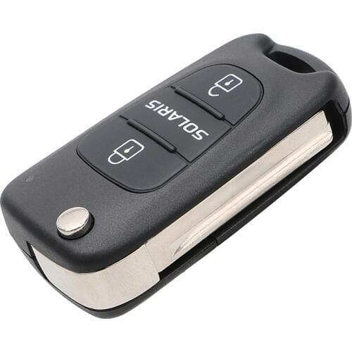 LEEPEE Remote 3 Button Key Fob Case Car Accessories Flip Folding Blank Key For Hyundai Solaris Replacement Car Key Shell