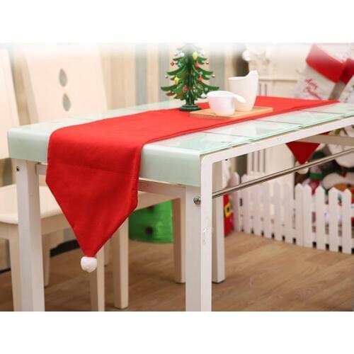 Christmas Table Runner For Dinner Party Wedding Birthday Holiday Diy Decoration non-woven red Banquets