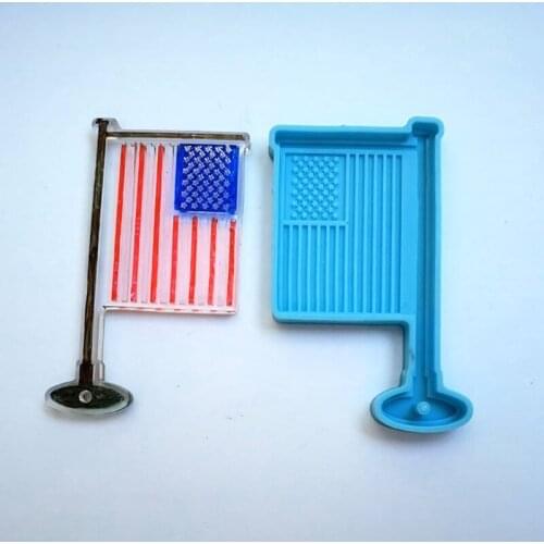 Resin Casting Silicone Mold US Flag Keychain Pendant Jewelry Mould DIY A5KE