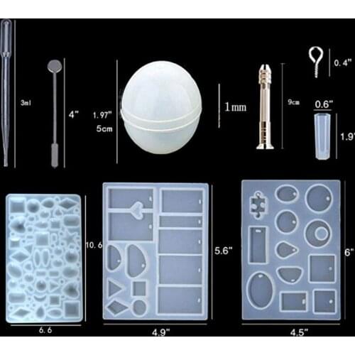 Mixed Style Silicone Epoxy Resin Casting Molds UV Tool Set For DIY Pendant Jewelry Making Finding Accessories Supplies