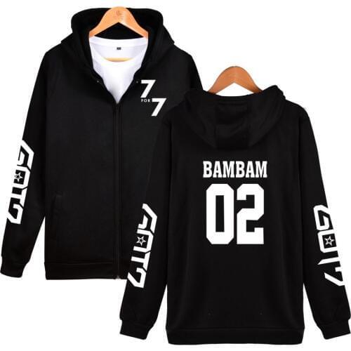 Kpop GOT7 Hoodie Women Men Hip Hop Korean Streetwear Zipper Hoodies Sweatshirt Fashion Harajuku Jacket Coat Plus Size