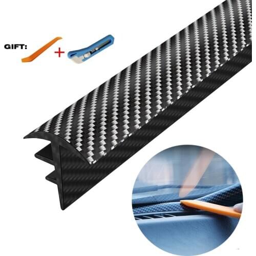 Universal Car Dashboard Gap Filling Sealing Strip 2020 Upgrade Rubber Dustproof Strip Carbon Fiber Car Styling Auto Decoration
