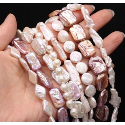 Real Natural Pearls Beads Genuine Freshwater Pearl Punch Baroque Perles for DIY Craft Bracelet Necklace Jewelry Making Gift 14