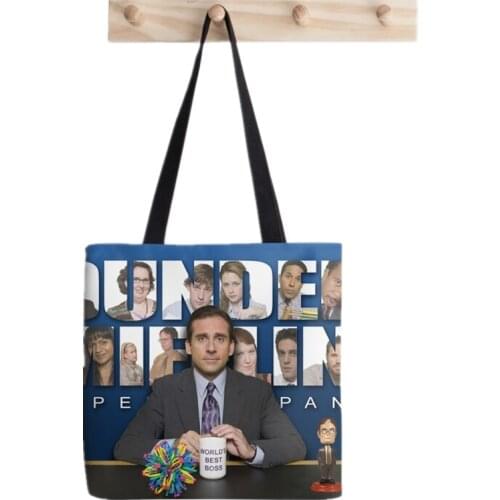 Women The office tv show Michael Printed Kawaii Bag Harajuku Shopping Canvas Shopper Bag girl handbag Tote Shoulder Lady Bag