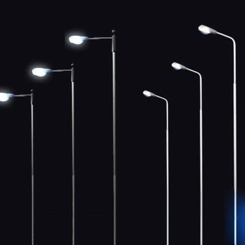 10 PCS 1/ 75 1/150 N Scale Train Light Model Sand Table Building Grass Outdoor Single Metal Street Light Scene Accessories