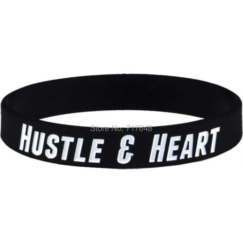 100pcs Life Sentences Hustle & Heart wristband silicone bracelets free shipping by epacket A