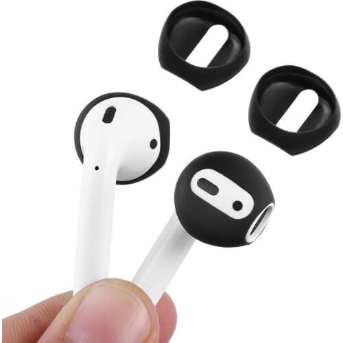 2 Pair Silicone Case Cover Earbud Anti Slip Earphone Tips for Apple AirPods Earpods