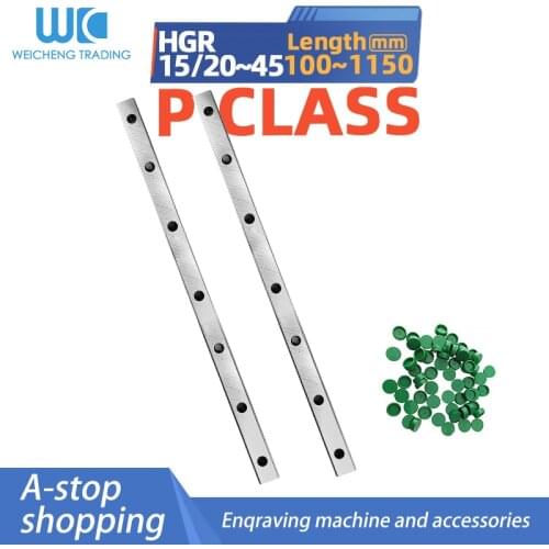 2pcs 100mm-1150mm P class HGR15 HGR20 HGR25 HGR30 HGR35 HGR45 Square Linear Guide Rail for Slide Carriages CNC Router Engraving