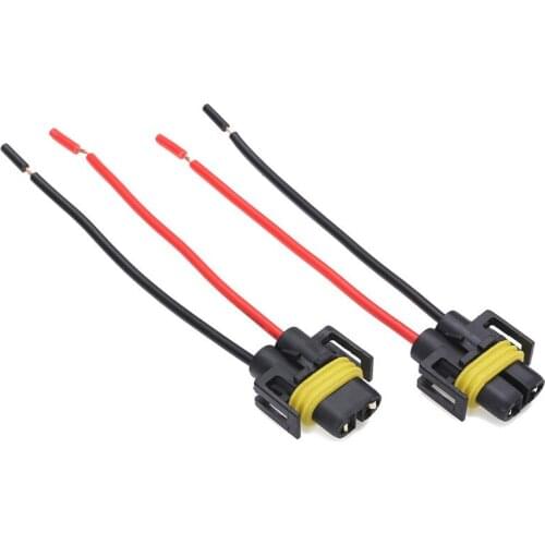 2 pcs H8 H9 H11 Car LED Fog Light Adapter Harness Socket Wire Cord Connector