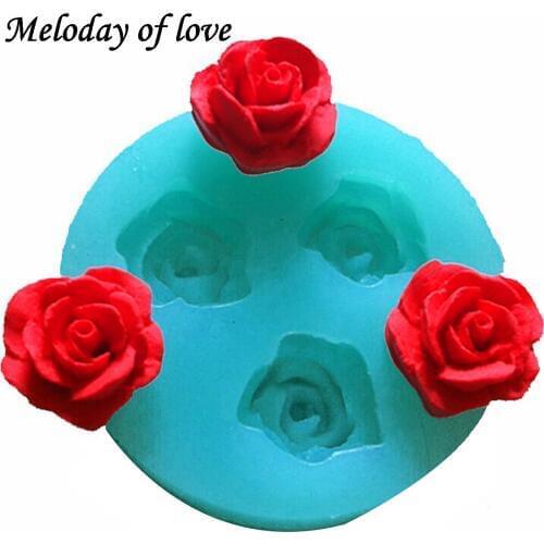 3D Rose flowers chocolate wedding cake decorating tools 3D baking fondant silicone mold used to easily create poured sugar T0157