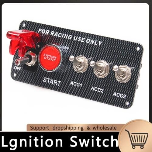Car 12V Switch Ignition Engine Panel Switching Start Push Racing Car Button 2/5 Toggle Lgnition Button Switch Panel