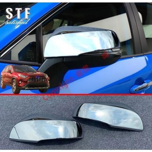 ABS Chrome Car Accessories Side Mirror Cover Trim Rear View Cap Overlay Molding Garnish For Toyota Rav4 2019 2020