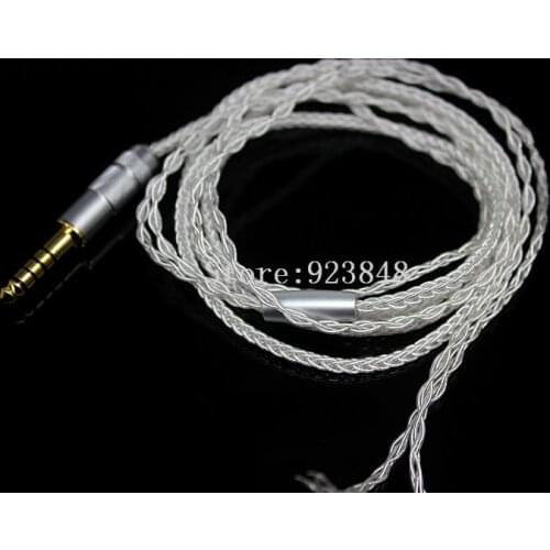 4.4mm balance plug 8share silver plated cable diy earphone wire