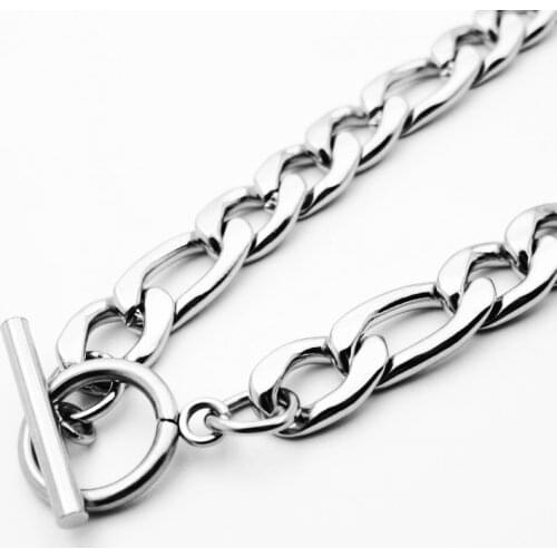 8.5mm Mens Chain Stainless Steel OT Clasp Necklace Jewelry Fashion Male Necklace
