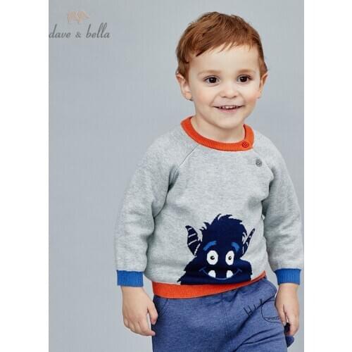 DBA14661 dave bella winter baby boys Christmas cartoon knitted sweater kids fashion toddler boutique tops