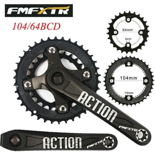 FMFXTR Bicycle 104/64BCD Crankset Double Speed 26T 38T Chainring 2*10s Mountain Bike Crank Chain Ring Bike Accessories