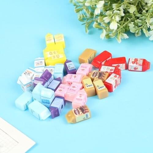 Hot！5 Pcs Dollhouse Kitchen Living Room Mini Boxed Fruit Milk Miniature Food Model Decoration