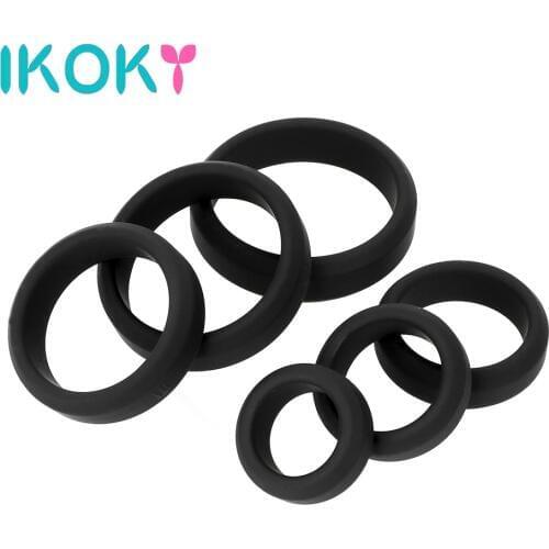 IKOKY Delay Ejaculation Sex Toys for Men Adult Products Cock Ring Silicone Male Masturbator Penis Ring Sex Product